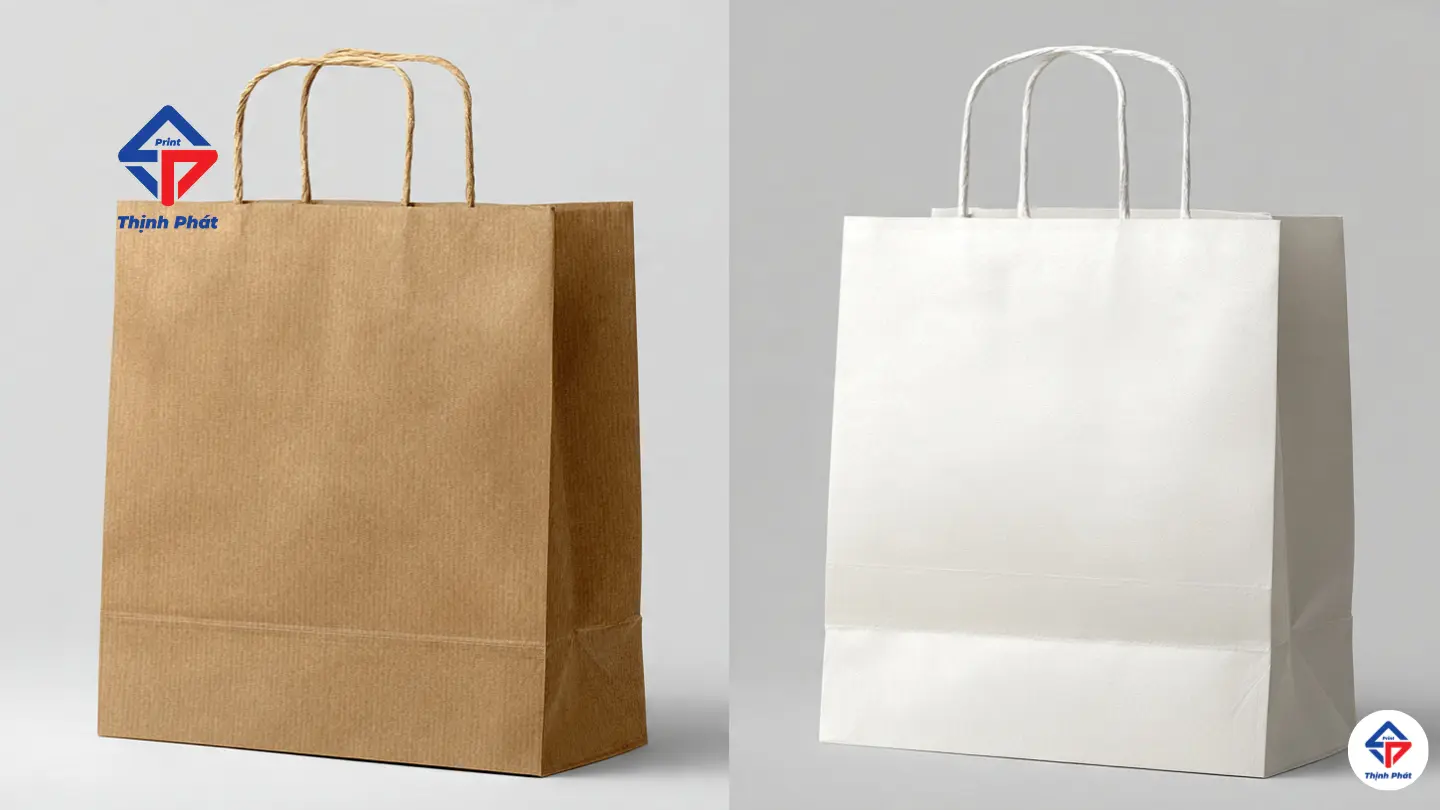 SO SÁNH TÚI GIẤY KRAFT VÀ COUCHE CUỘC CHIẾN GIỮA PHONG CÁCH MỘC VÀ VẺ ĐẸP SANG TRỌNG
